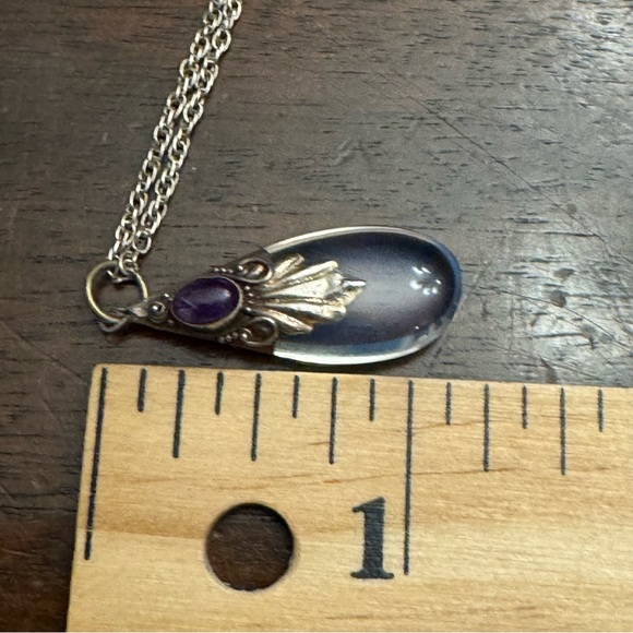 Beautiful Opalite Amethyst Sterling Silver 925 Pendant Necklace - Picture 13 of 14